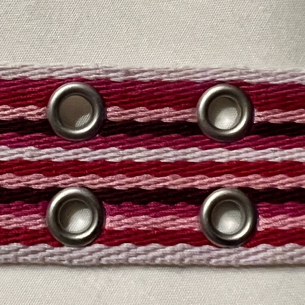 AEROPOSTALE Multi color striped silver tone Belt Style 3902 Womens 36” x 1.5” - Picture 3 of 7